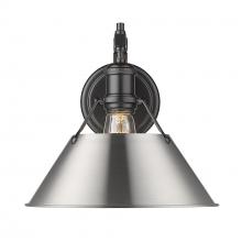  3306-1W BLK-PW - Orwell BLK 1 Light Wall Sconce in Matte Black with Pewter shade